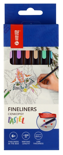 Cienkopisy pastelowe MemoBe 0,4mm 6 kol.